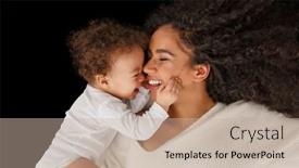  Presentation with mother love - PPT theme with love-of-a-mother background and a mint green colored foreground