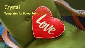  Presentation with love heart - Audience pleasing slide set consisting of love on a vintage green backdrop and a tawny brown colored foreground