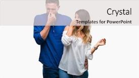  Presentation with bad breath - Slide set enhanced with love over isolated background smell background and a light gray colored foreground