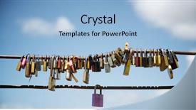  Presentation with loving hearts love heart candy - Slides with love padlocks on a fence background and a light blue colored foreground