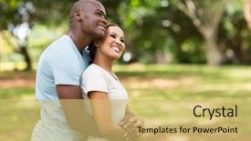  Presentation with africas cute - Audience pleasing PPT theme consisting of love park - cute young african couple daydreaming backdrop and a  colored foreground