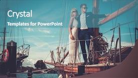  Presentation with luxury yacht - PPT layouts having love party - stylish wealthy couple background and a teal colored foreground