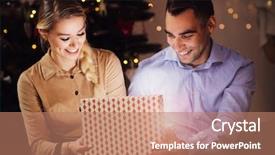  Presentation with christmas magic - Presentation enhanced with love party magic - picture showing happy couple opening background and a coral colored foreground