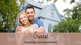 Presentation with real estate - Cool new theme with love people real estate home backdrop and a coral colored foreground