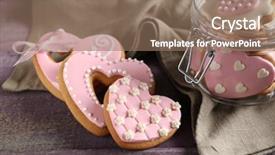  Presentation with valentines day - Cool new PPT layouts with love pink - heart shaped cookies for valentines backdrop and a coral colored foreground