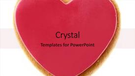  Presentation with white dove heart - Cool new PPT layouts with love pink - valentine heart cookie isolated backdrop and a red colored foreground