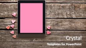  Presentation with digital - Presentation having love pink black - digital tablet computer with isolated background and a  colored foreground