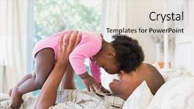  Presentation with baby girl - Presentation design having love pink black - father and baby girl lying background and a lemonade colored foreground