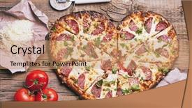  Presentation with loving hearts love heart candy - Colorful presentation theme enhanced with love pizza baked heart-shaped backdrop and a coral colored foreground