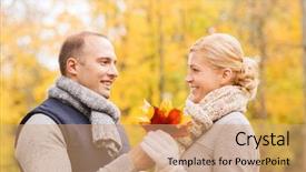  Presentation with relationship - Presentation theme having love relationship family and people background and a coral colored foreground