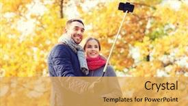  Presentation with relationship - Beautiful presentation theme featuring love-relationship-family-and-people backdrop and a yellow colored foreground