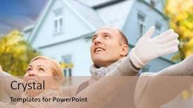  Presentation with love relationships designs - Slide deck with love relationships and real estate background and a coral colored foreground