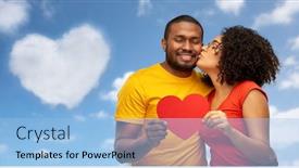  Presentation with heart clouds - Beautiful slides featuring love-relationships-and-valentines-day backdrop and a light blue colored foreground