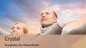  Presentation with relationships - Theme enhanced with love relationships and people concept background and a coral colored foreground