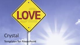  Presentation with sun - Slides featuring love-road-sign-with-sun background and a light blue colored foreground