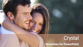  Presentation with love romance - Presentation theme having commercial jet airplane from below background and a teal colored foreground