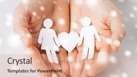  Presentation with love romance - Colorful PPT theme enhanced with love romance safety concept - man backdrop and a coral colored foreground