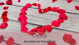 Presentation with love romance - Slide set with love romance valentines day and holidays concept - close up of red rose petals in heart shape background and a coral colored foreground