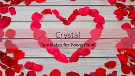  Presentation with love romance - Cool new presentation theme with love romance valentines day and holidays concept - close up of red rose petals in heart shape backdrop and a coral colored foreground