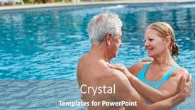  Presentation with seniors - Colorful PPT layouts enhanced with love-seniors-couple backdrop and a coral colored foreground