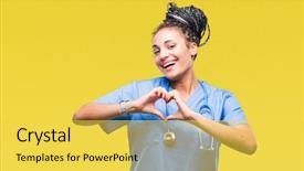  Presentation with medicine love - Beautiful slides featuring love showing heart symbol backdrop and a yellow colored foreground