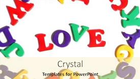  Presentation with toy - Beautiful slide set featuring love-spelled-out-among-colorful backdrop and a blonde colored foreground