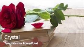  Presentation with old story book - Presentation theme consisting of love stories old books background and a violet colored foreground