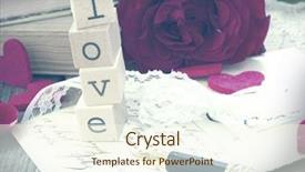  Presentation with old story book - Slide set having love stories old books background and a cream colored foreground
