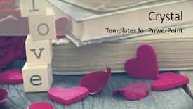  Presentation with old story book - Audience pleasing presentation design consisting of love stories old books backdrop and a mint green colored foreground