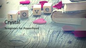  Presentation with old story book - Cool new slide set with love stories old books backdrop and a mint green colored foreground