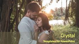  Presentation with love story - Slides featuring love story - attractive romantic young couple background and a violet colored foreground