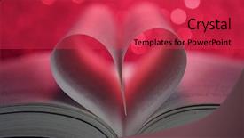  Presentation with heart book - Audience pleasing presentation theme consisting of love story - book pages in the shape backdrop and a red colored foreground