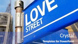  Presentation with abstract circles blur night street - Amazing PPT layouts having love street blue road sign backdrop and a teal colored foreground