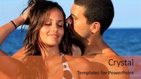  Presentation with wedding couple wishes - Amazing PPT theme having love summer - closeup of happy couple backdrop and a  colored foreground