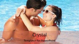  Presentation with black couple having fun - Slides consisting of love summer - couple having fun in swimming background and a  colored foreground