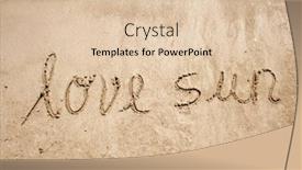  Presentation with love designs - Amazing PPT theme having love sun handwritten in sand for natural symbol tourism or conceptual designs backdrop and a lemonade colored foreground