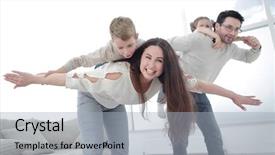  Presentation with children parents - Theme consisting of love sundays - loving parents playing with children background and a light gray colored foreground