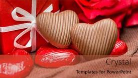  Presentation with heart love - Slide set enhanced with love-sweet-heart-shaped-chocolates background and a red colored foreground