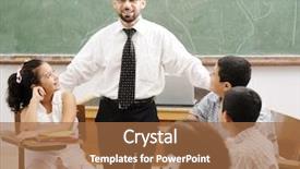  Presentation with education love - Presentation design consisting of love teacher - education activities in classroom background and a  colored foreground