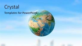  Presentation with green planet - Cool new PPT theme with love to our planet mixed backdrop and a light blue colored foreground