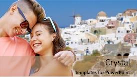  Presentation with teenage love - Slide set enhanced with love travel tourism and people background and a  colored foreground
