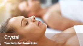  Presentation with spa salon - Presentation consisting of love treatment - adult happy couple relaxing background and a red colored foreground