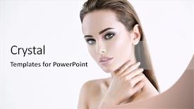  Presentation with skin care - Colorful presentation theme enhanced with love treatment - beautiful young girl with beauty backdrop and a sky blue colored foreground