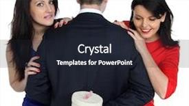  Presentation with triangle - PPT theme with love triangle - gift for two young women background and a  colored foreground