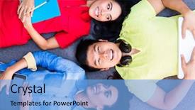  Presentation with triangle - PPT theme having love triangle - high angle view portrait background and a light blue colored foreground