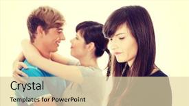  Presentation with sad girl - Beautiful presentation design featuring love triangle - sad brunette girl jealousy backdrop and a lemonade colored foreground