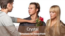  Presentation with virile young men - PPT theme featuring love triangle - young men find background and a tawny brown colored foreground