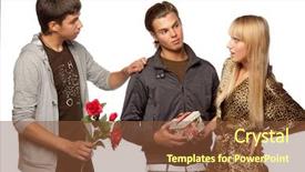  Presentation with virile young men - Amazing PPT layouts having love triangle - young men find backdrop and a  colored foreground