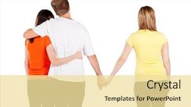  Presentation with triangle - Amazing slide set having love triangle between 3 young backdrop and a blonde colored foreground