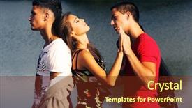  Presentation with sunset beach - Cool new slides with love triangle two young men backdrop and a tawny brown colored foreground